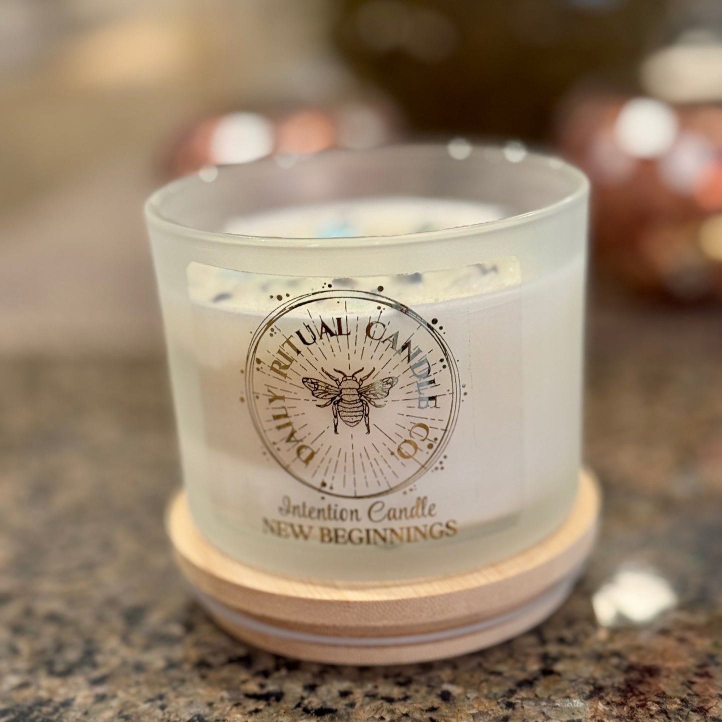 New Beginnings Intention Candle - Bergamot, Citron & Rose Geranium
