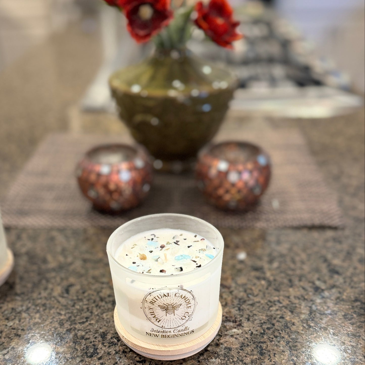 New Beginnings Intention Candle - Bergamot, Citron & Rose Geranium