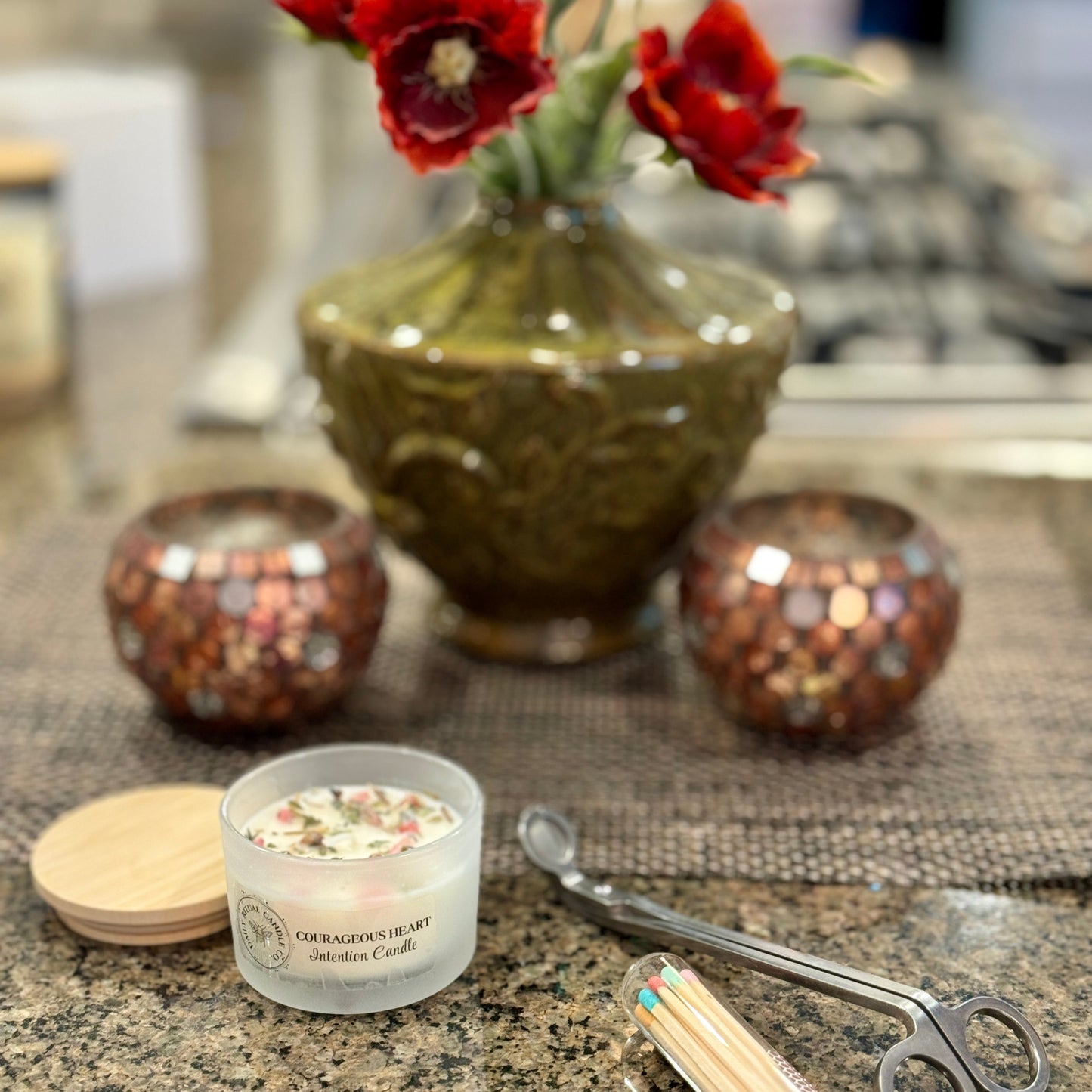Courageous Heart Intention Candle - Spiced Honey & Tonka