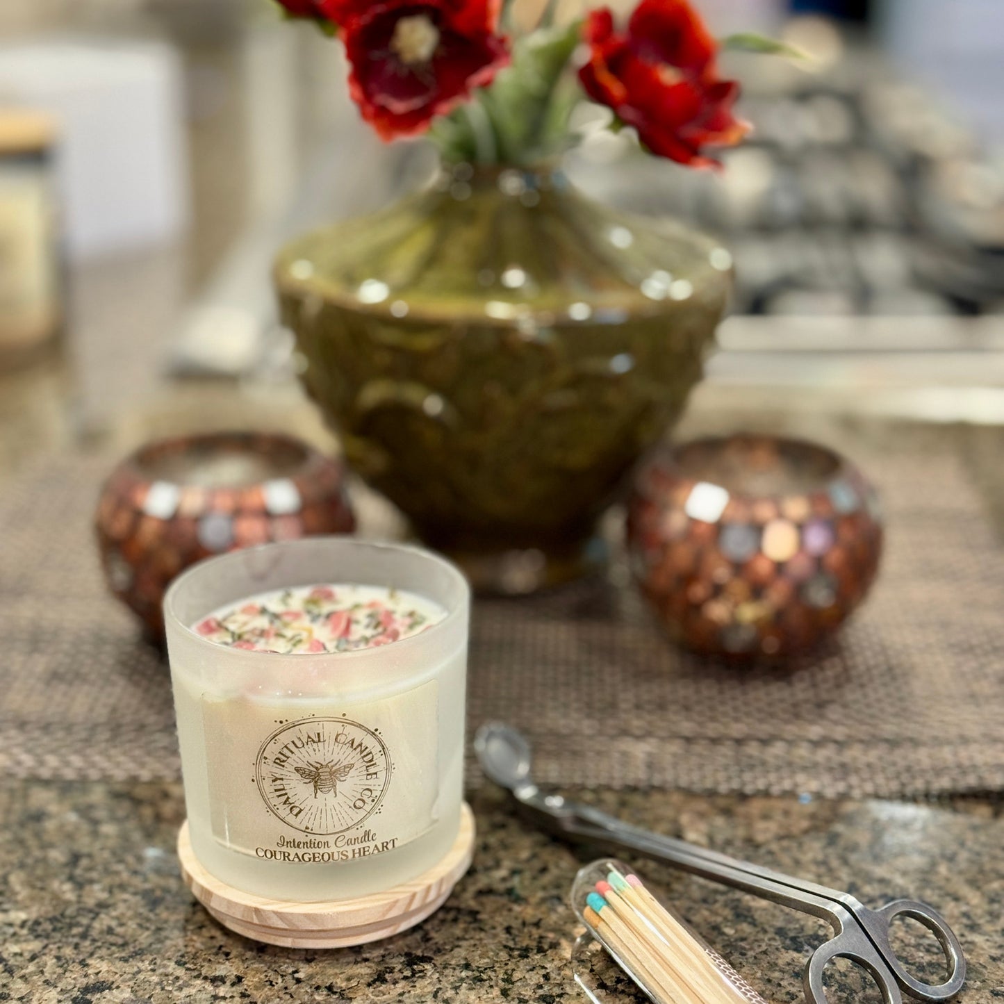 Courageous Heart Intention Candle - Spiced Honey & Tonka