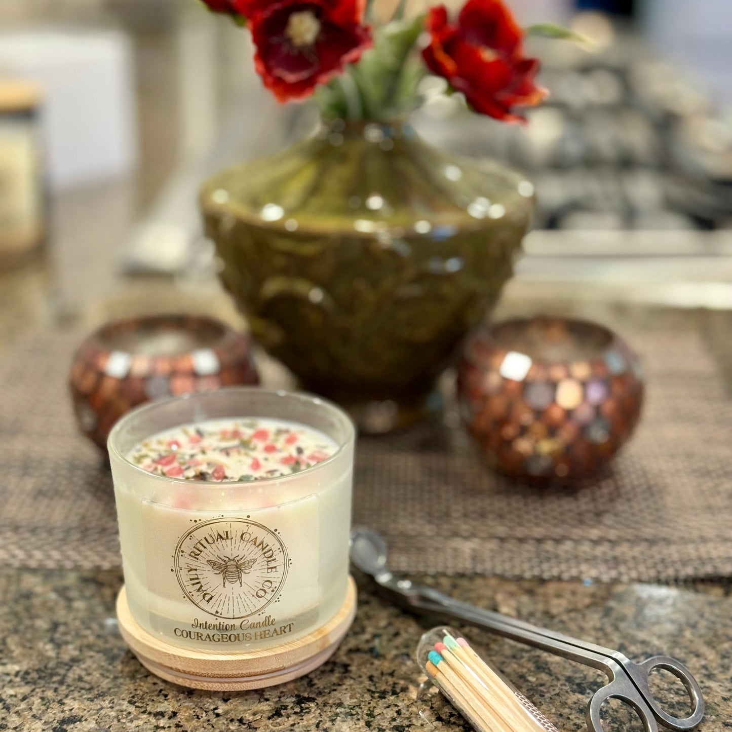 Courageous Heart Intention Candle - Spiced Honey & Tonka
