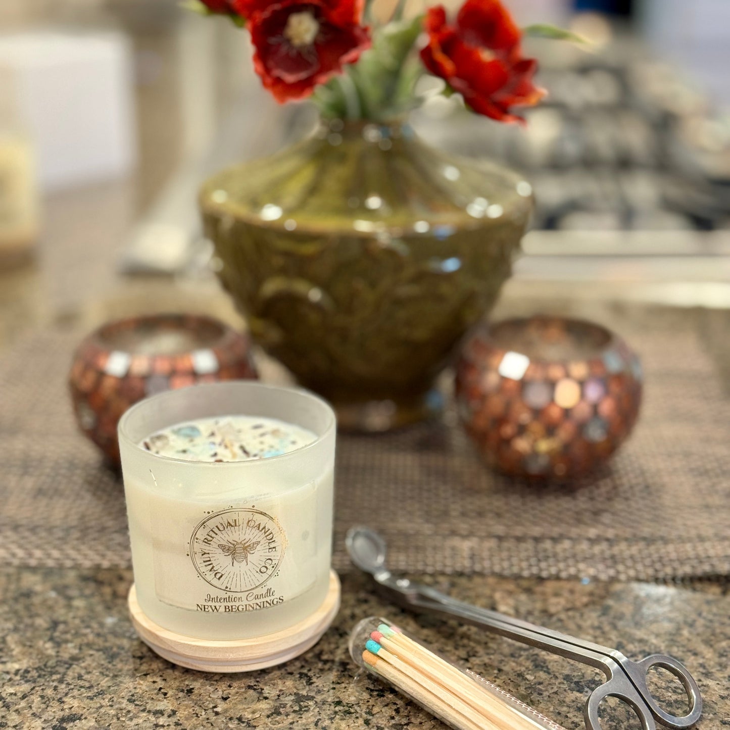 New Beginnings Intention Candle - Bergamot, Citron & Rose Geranium