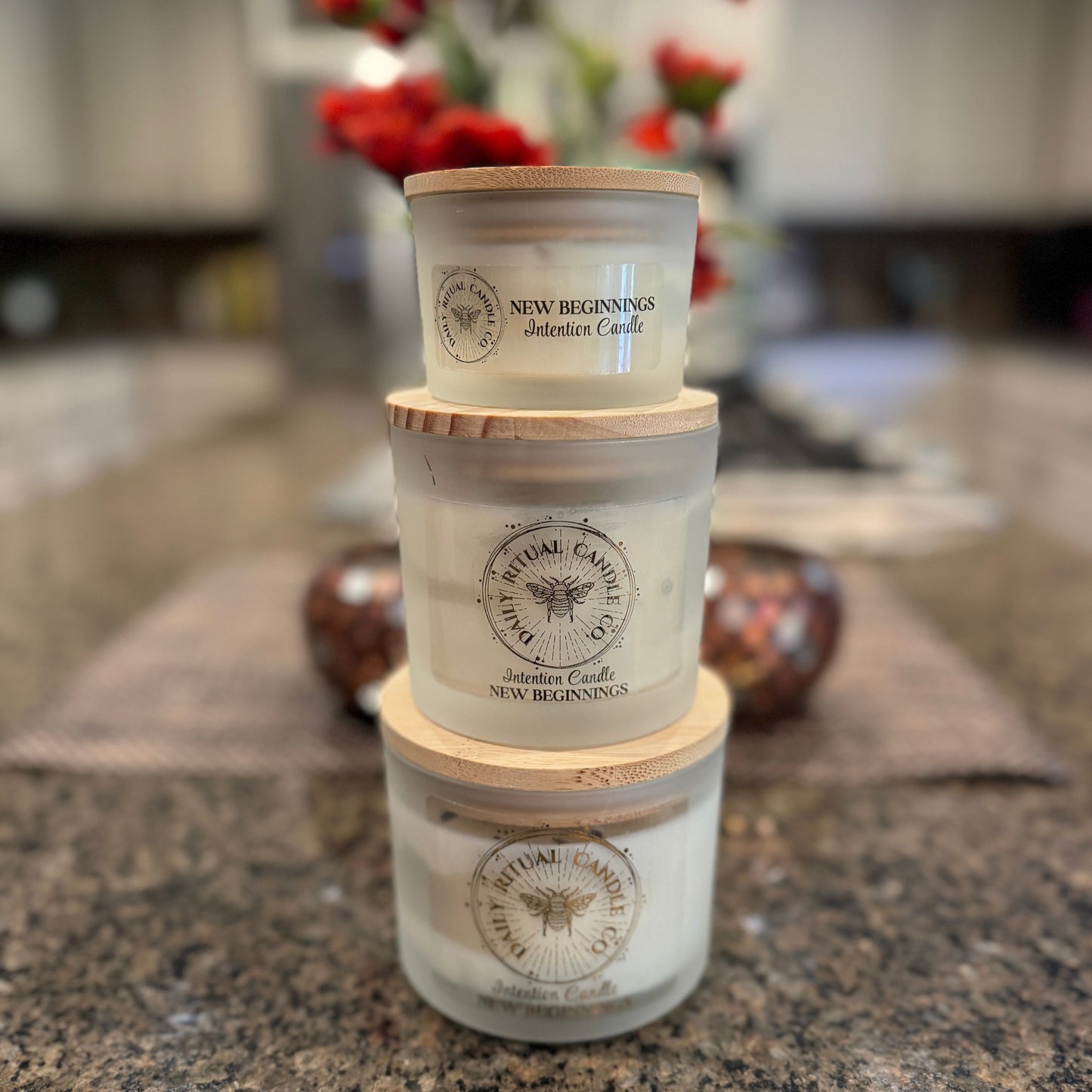 New Beginnings Intention Candle - Bergamot, Citron & Rose Geranium
