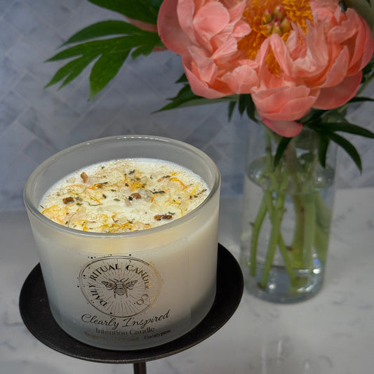 Clearly Inspired Intention Candle - Tangerine, Spearmint & Eucalyptus