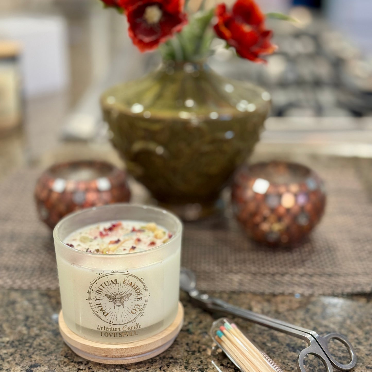 Love Spell Intention Candle - Rose, Sweet Orange & Anise