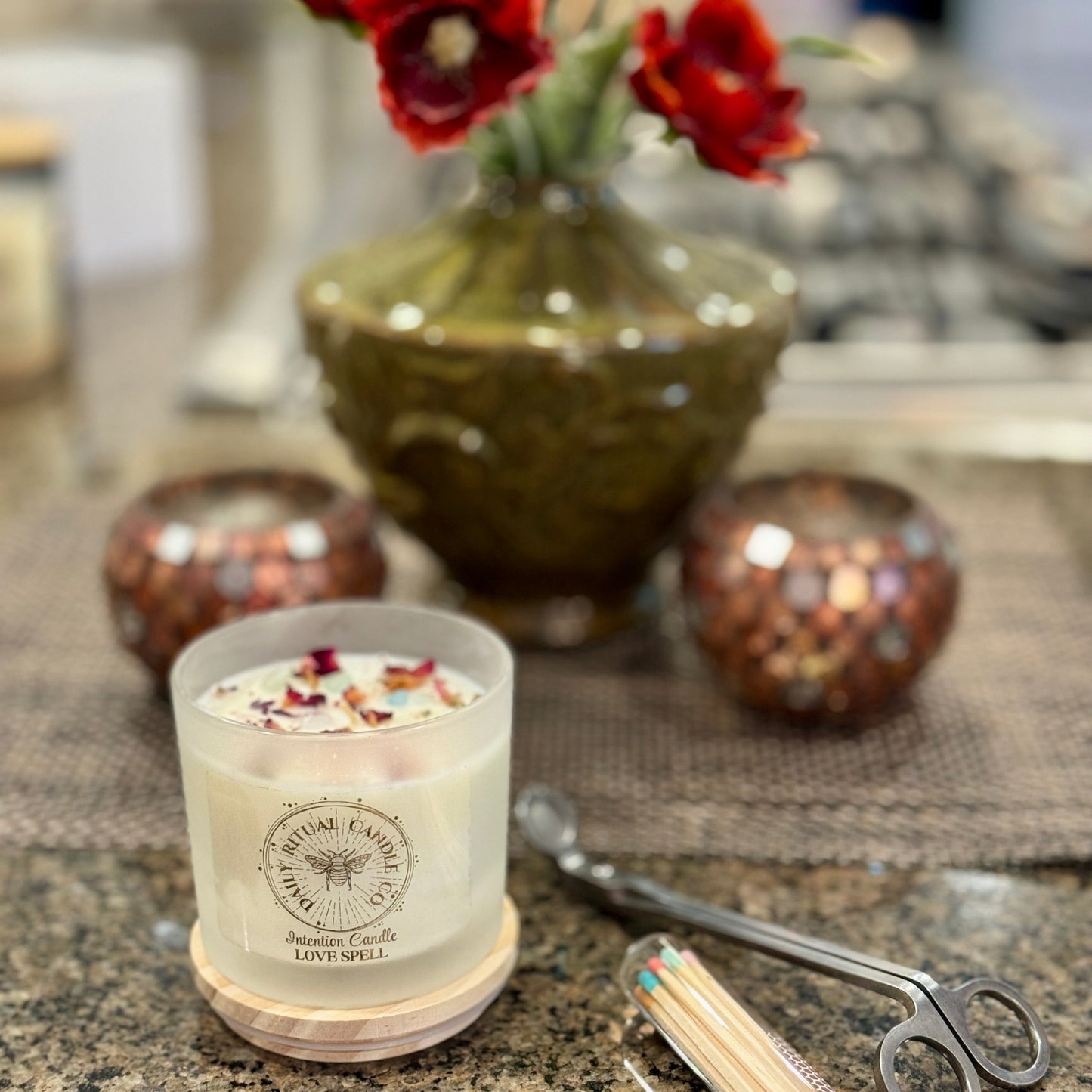 Love Spell Intention Candle - Rose, Sweet Orange & Anise
