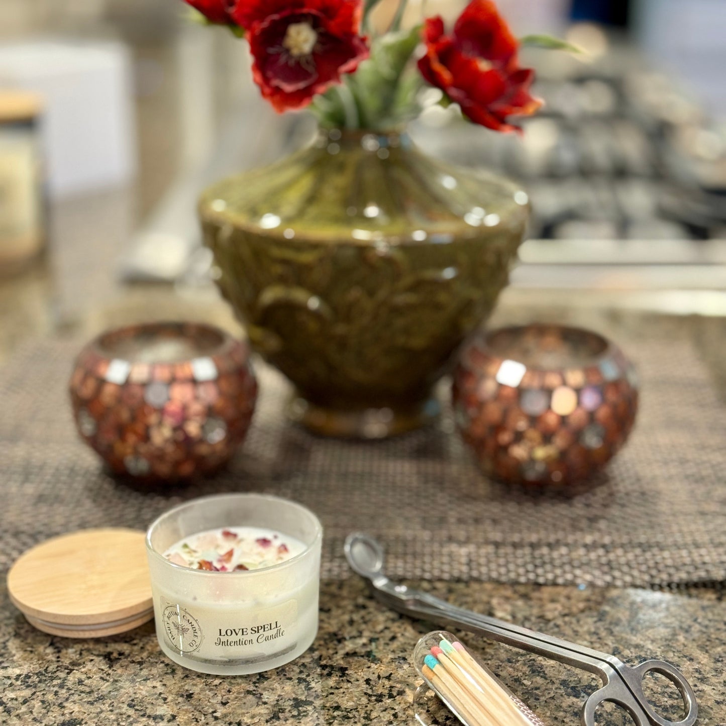Love Spell Intention Candle - Rose, Sweet Orange & Anise