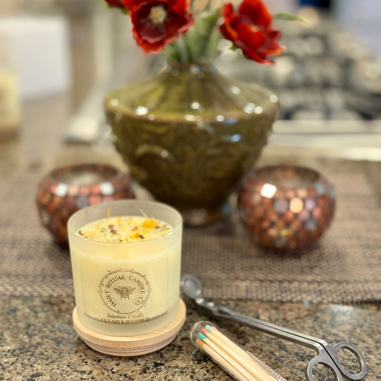 Clearly Inspired Intention Candle - Tangerine, Spearmint & Eucalyptus