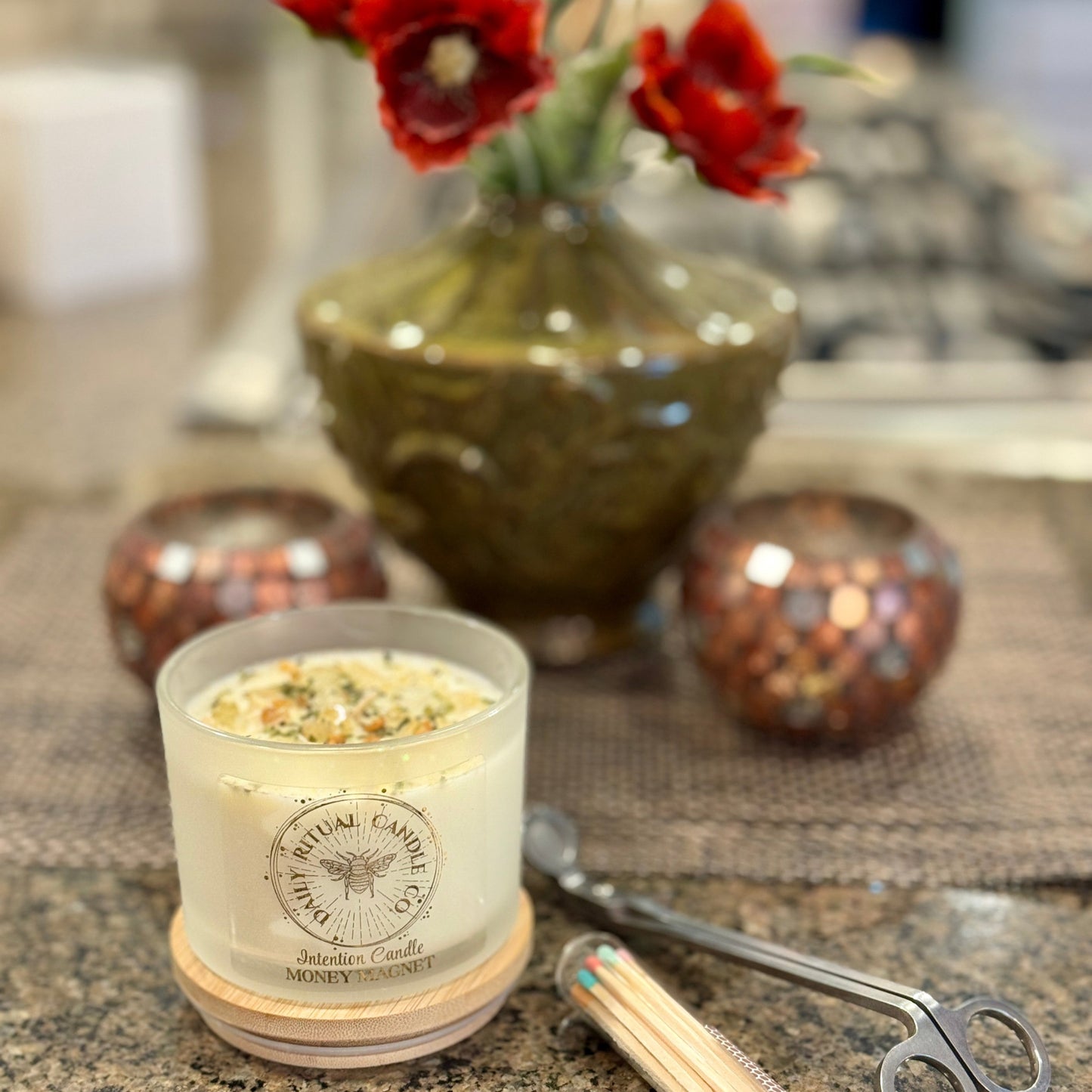 Money Magnet Intention Candle - Garden Mint, Cinnamon & Clove