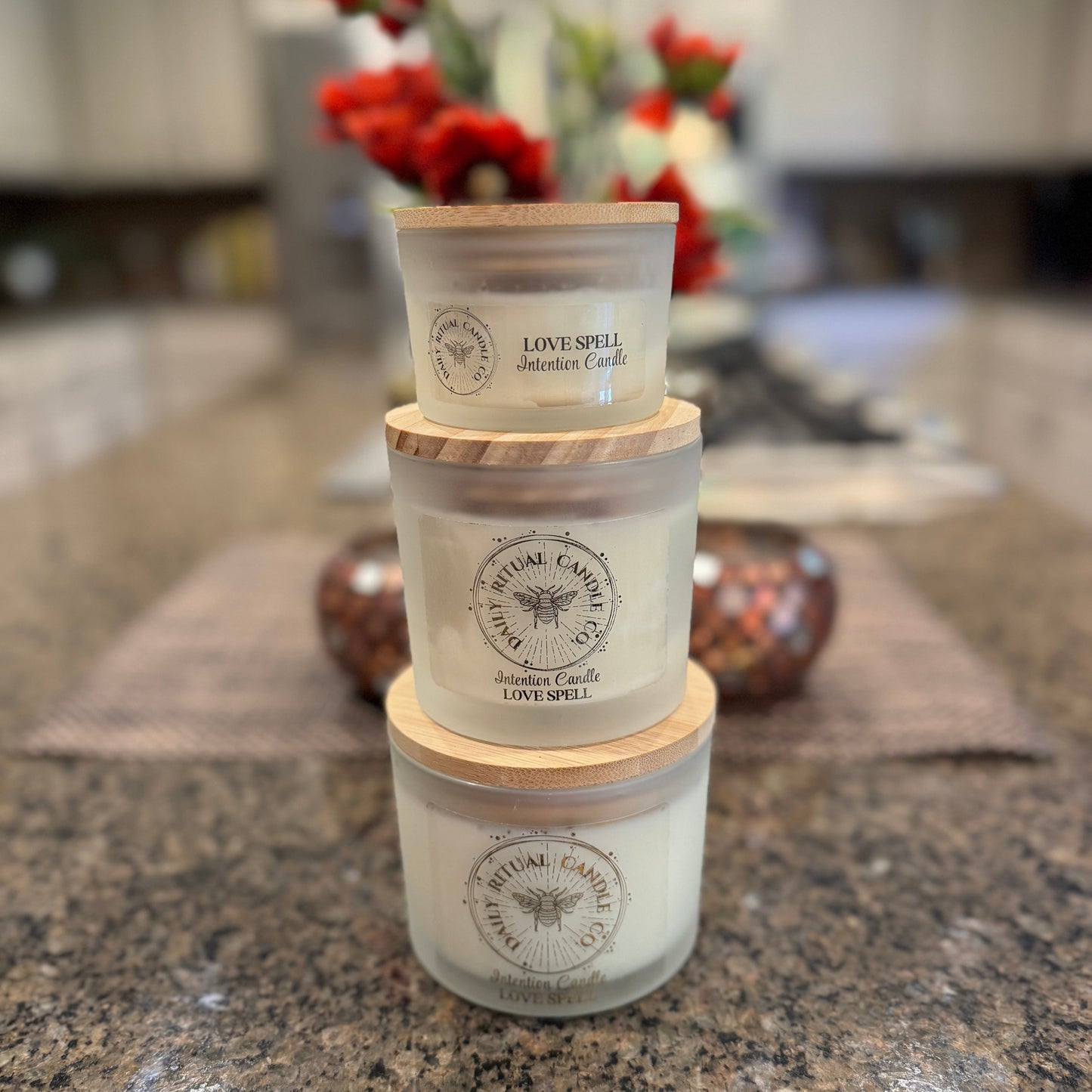 Love Spell Intention Candle - Rose, Sweet Orange & Anise