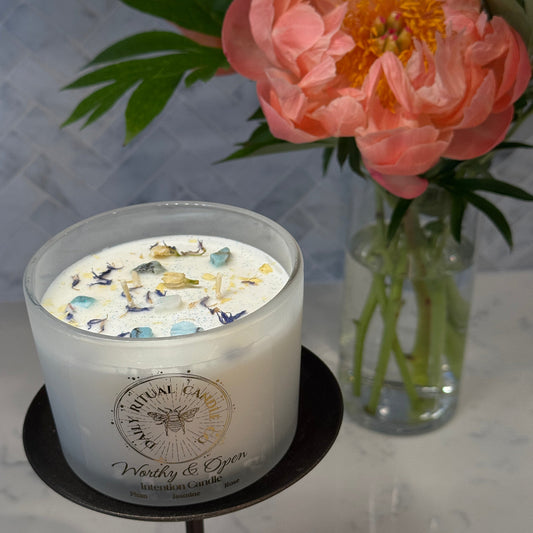 Worthy & Open Intention Candle - Cashmere Plum, Black Currant, Jasmine & Rose