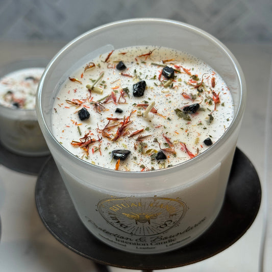 Protection & Boundaries Intention Candle - Sandalwood, Leather & Labdanum