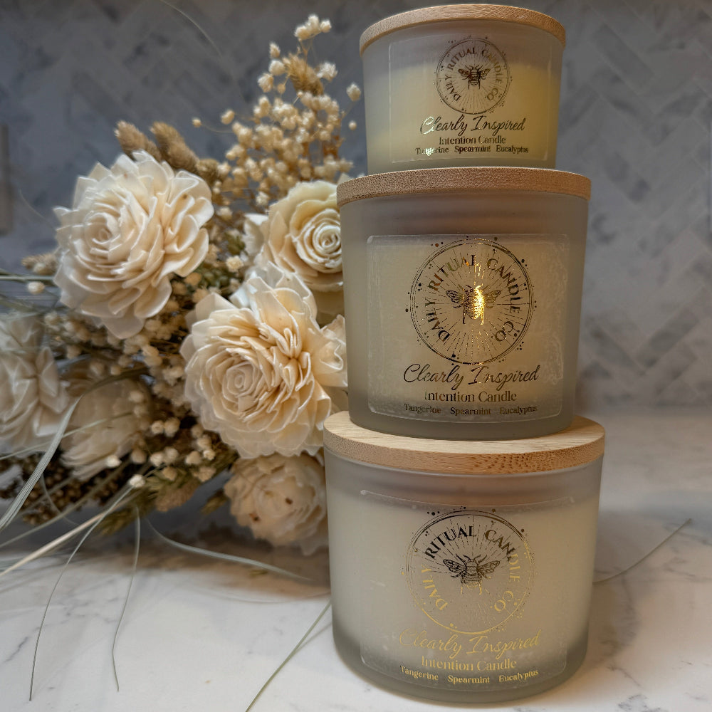 Clearly Inspired Intention Candle - Tangerine, Spearmint & Eucalyptus