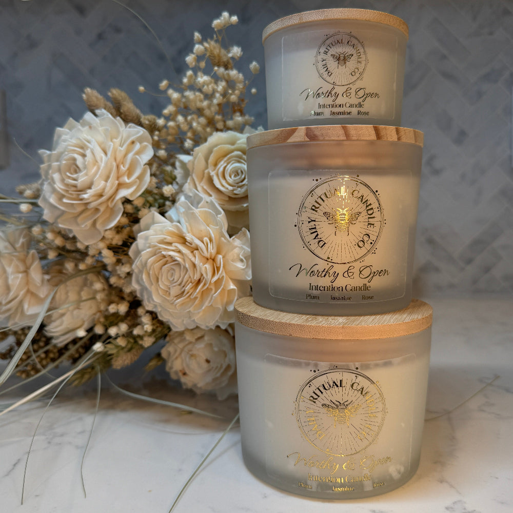 Worthy & Open Intention Candle - Cashmere Plum, Balck Currant, Jasmine & Rose