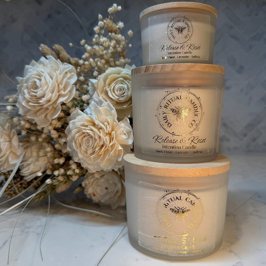 Release & Reset Intention Candle - Lavender, Black Violet, Saffron